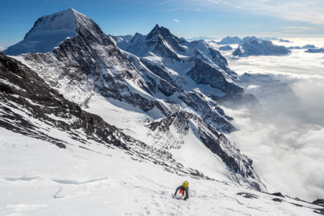 Descending down the West Face of the Eiger