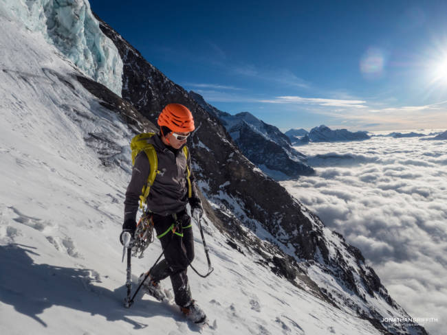 Descending down the West Face of the Eiger