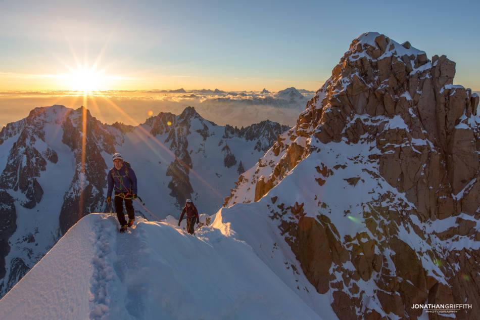 Using a sunburst effect on the Aiguille Verte